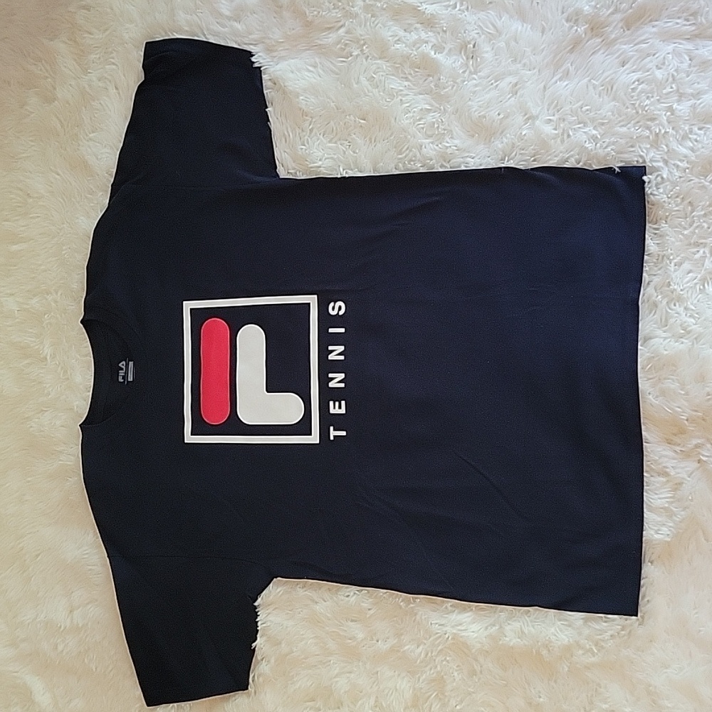 FILA Tennis Navy T-Shirt L
